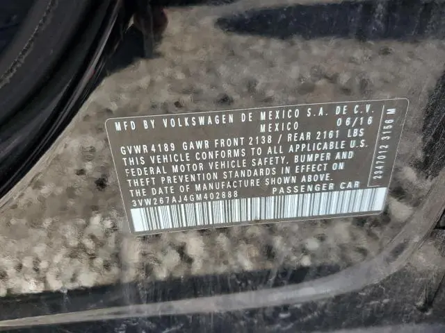 2016 VOLKSWAGEN JETTA S  