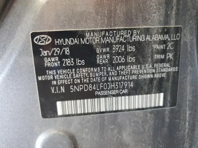 2018 HYUNDAI ELANTRA SEL