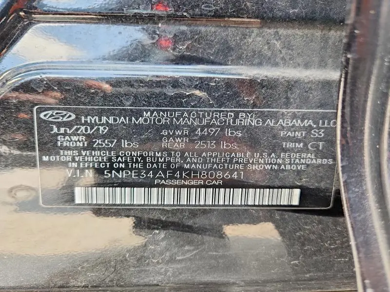 2019 HYUNDAI SONATA SPORT  