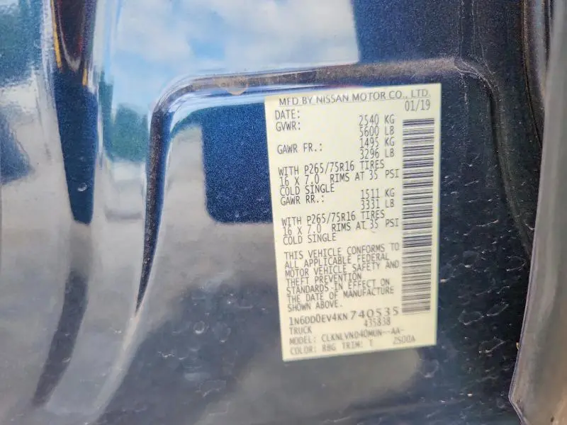 2019 NISSAN FRONTIER PRO-4X  
