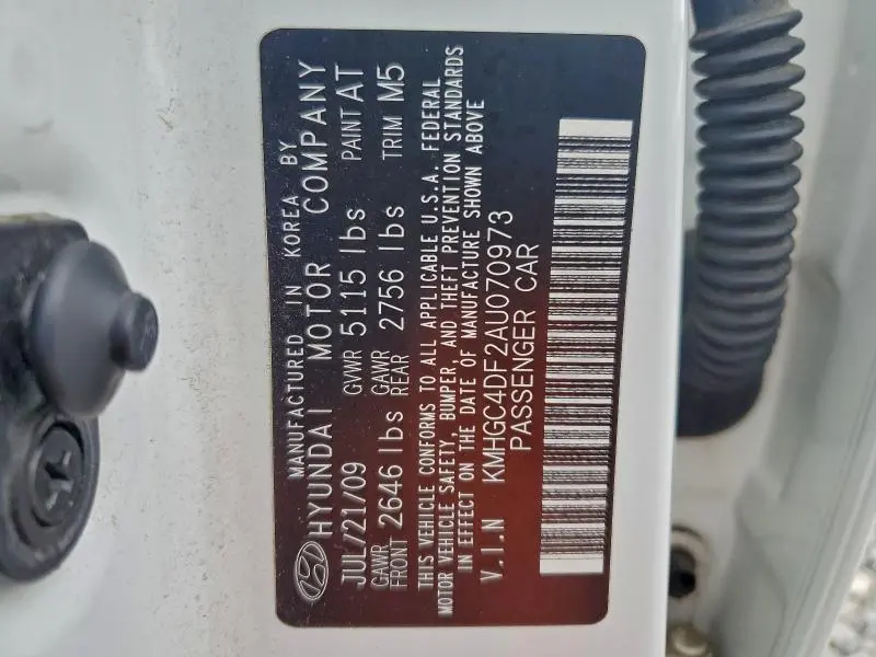 2010 HYUNDAI GENESIS 4.6L  