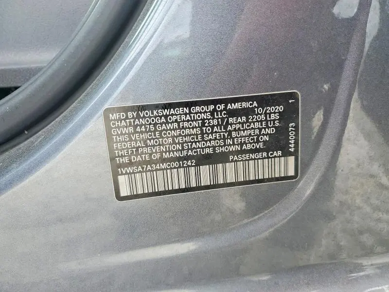 2021 VOLKSWAGEN PASSAT SE  