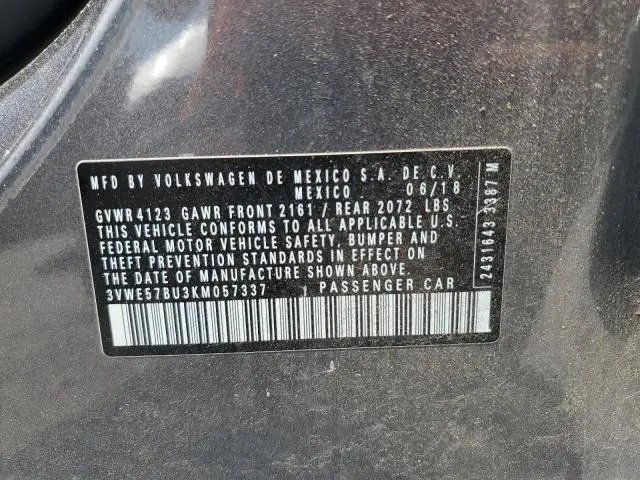 2019 VOLKSWAGEN JETTA SEL  