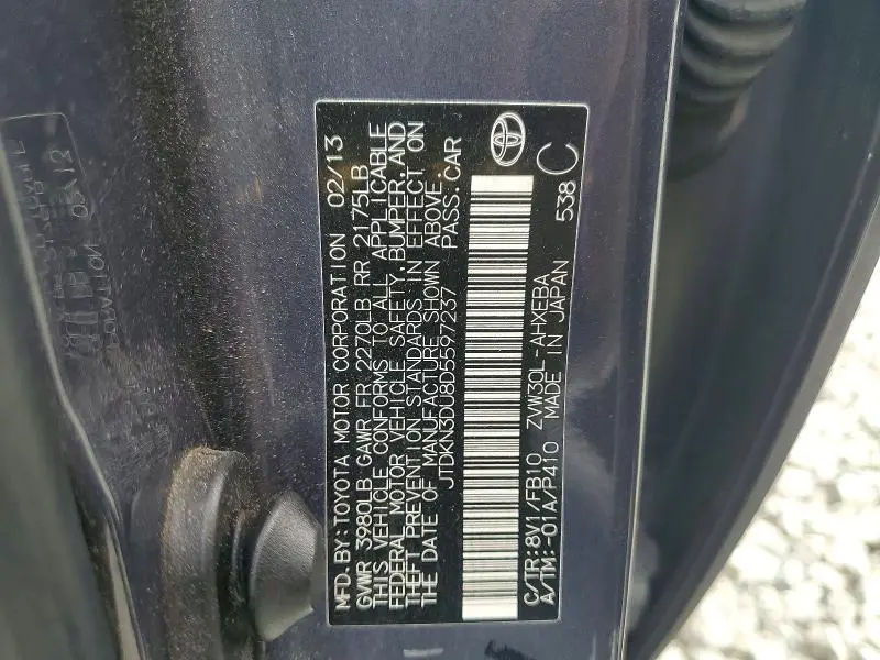 2013 TOYOTA PRIUS TWO  