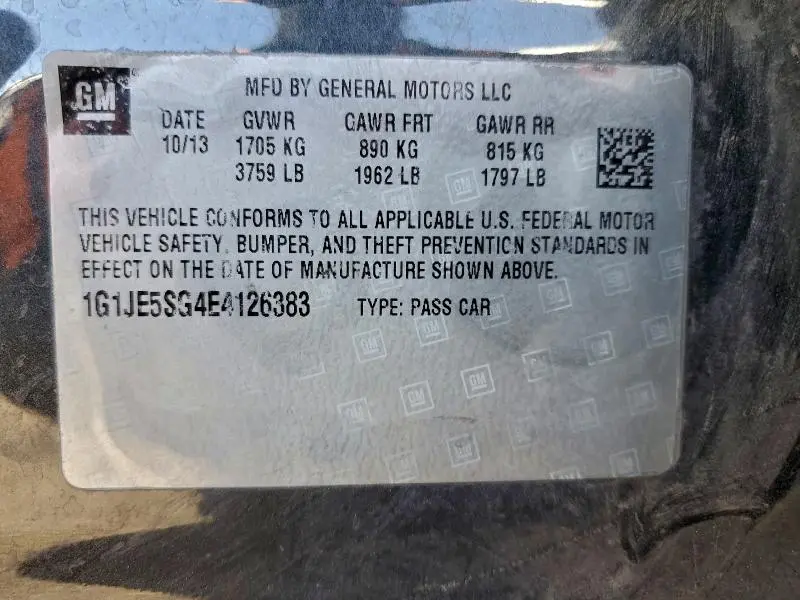 2014 CHEVROLET SONIC LTZ  