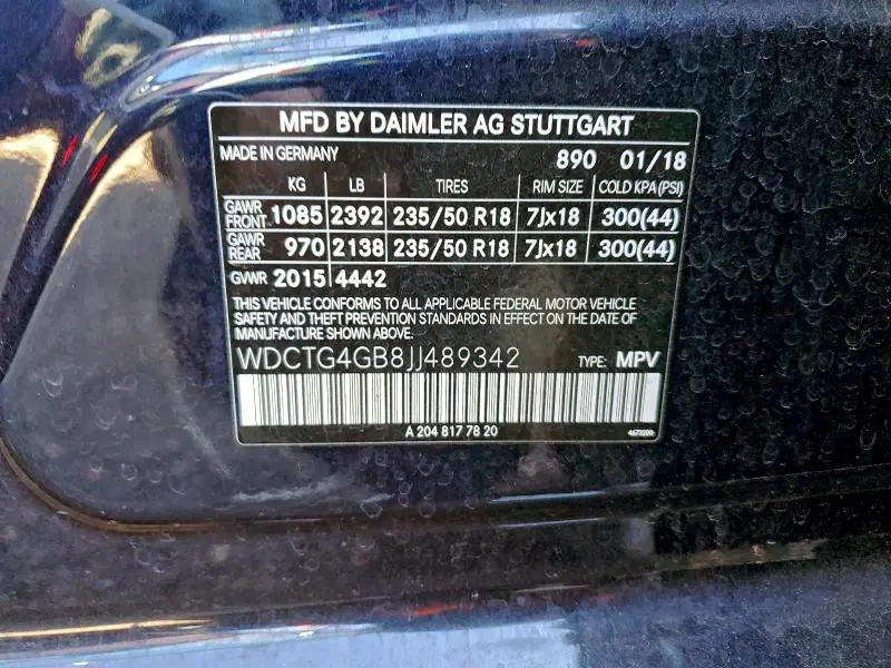 2018 MERCEDES-BENZ GLA 250 4MATIC  