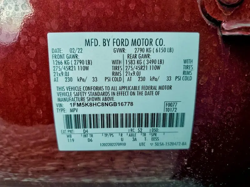 2022 FORD EXPLORER PLATINUM  