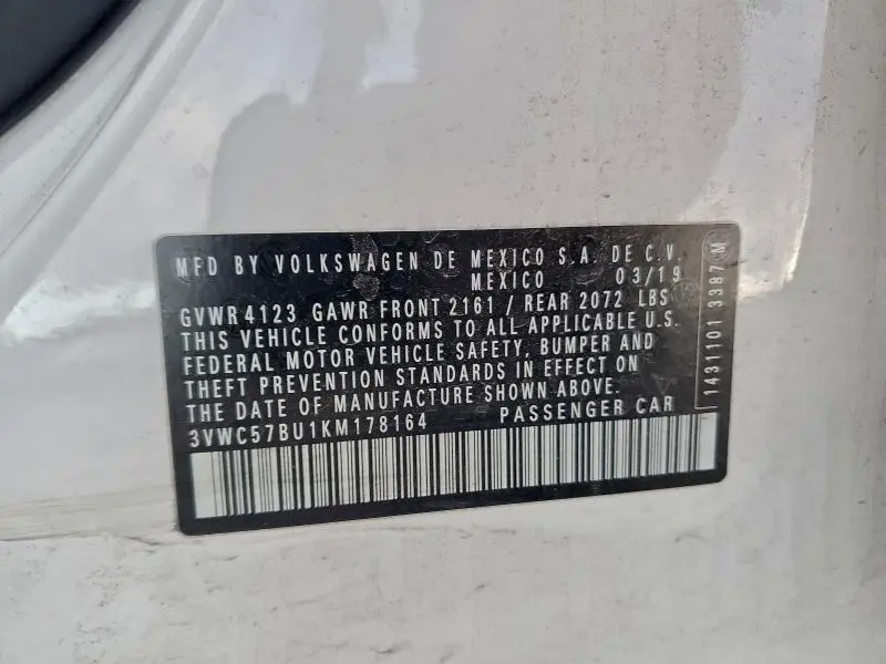 2019 VOLKSWAGEN JETTA   