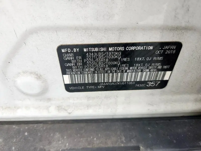 2019 MITSUBISHI OUTLANDER SPORT ES  