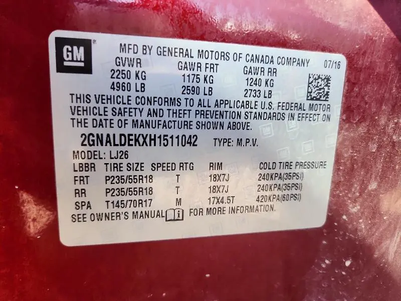 2017 CHEVROLET EQUINOX PREMIER  