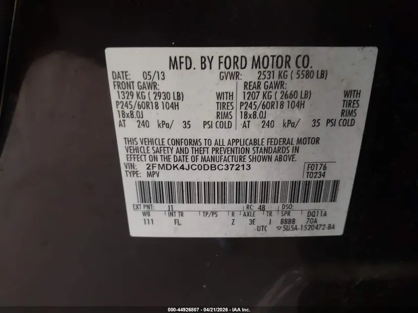 2013 FORD EDGE SEL