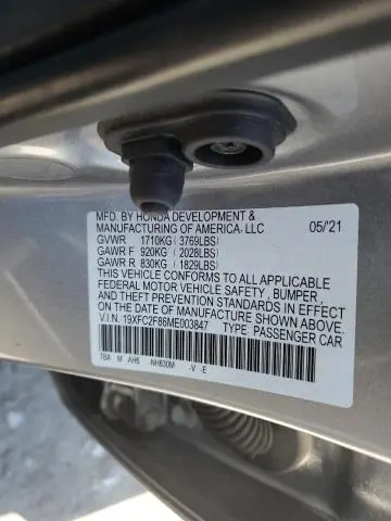 2021 HONDA CIVIC SPORT  