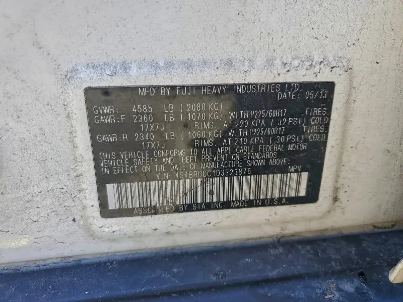 2013 SUBARU OUTBACK 2.5I PREMIUM  