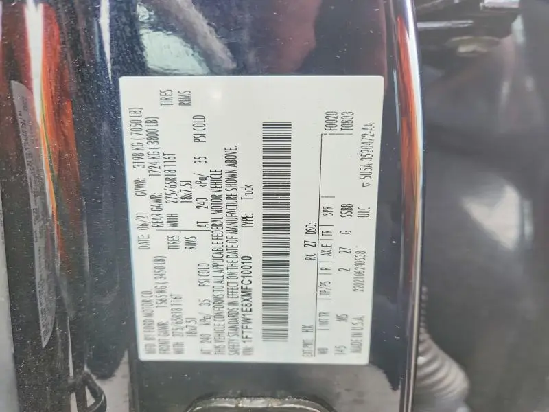 2021 FORD F150 SUPERCREW  