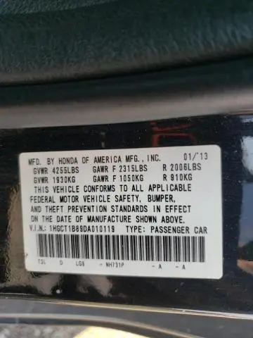 2013 HONDA ACCORD EXL  