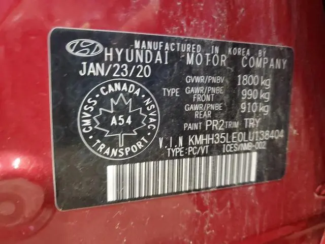 2020 HYUNDAI ELANTRA GT   