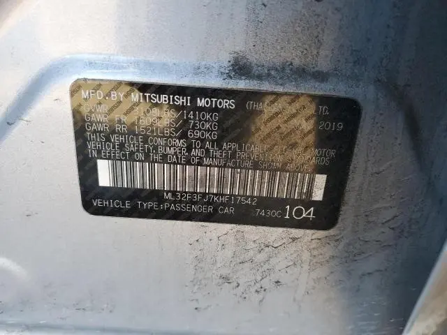 2019 MITSUBISHI MIRAGE G4 ES  