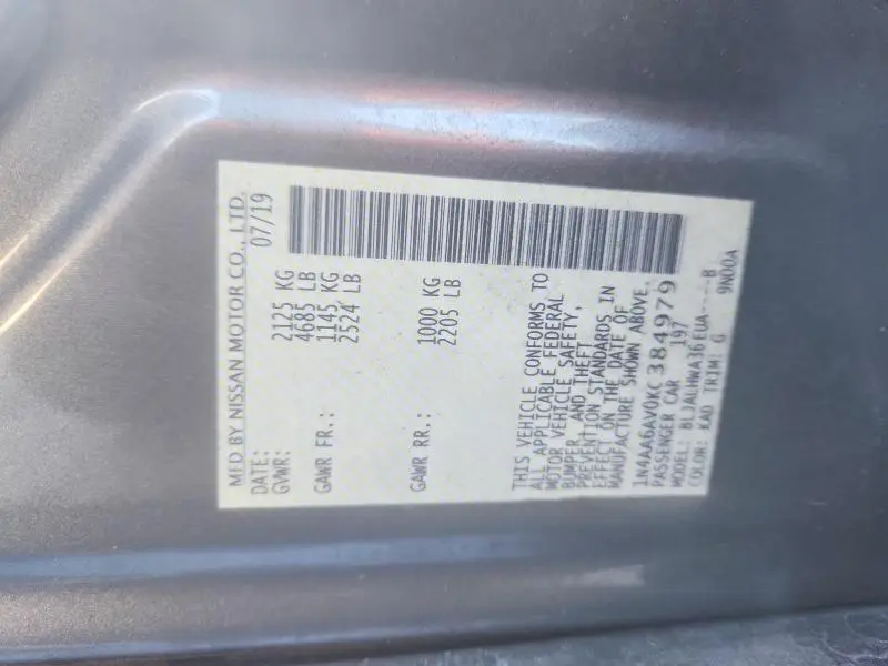 2019 NISSAN MAXIMA PLATINUM  
