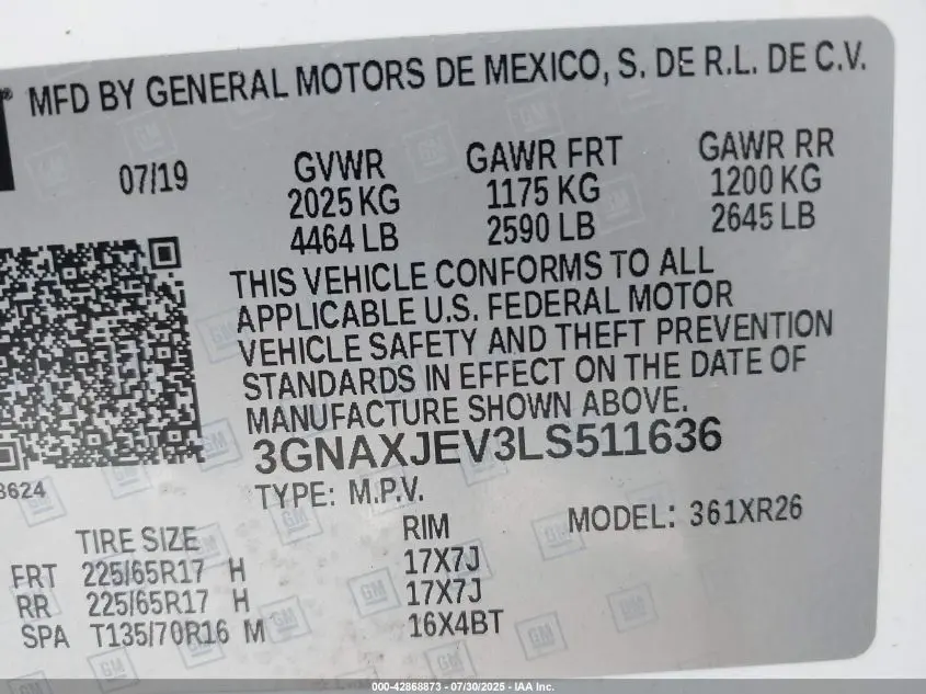 2020 CHEVROLET EQUINOX FWD 2FL