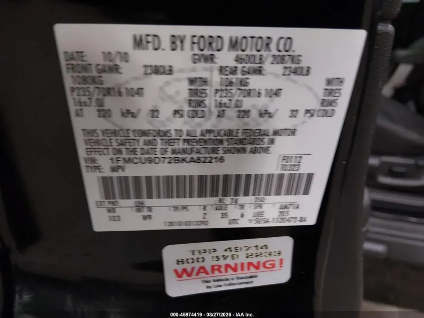 2011 FORD ESCAPE XLT