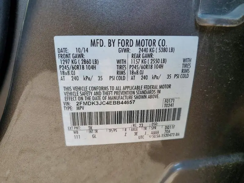2014 FORD EDGE SEL  