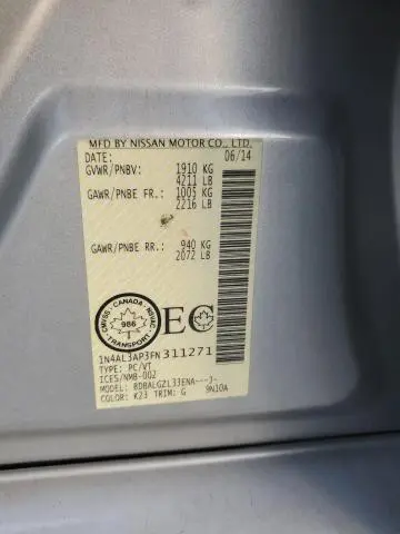 2015 NISSAN ALTIMA 2.5  