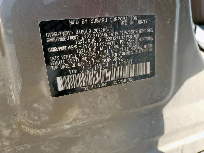 2018 SUBARU FORESTER 2.5I TOURING  