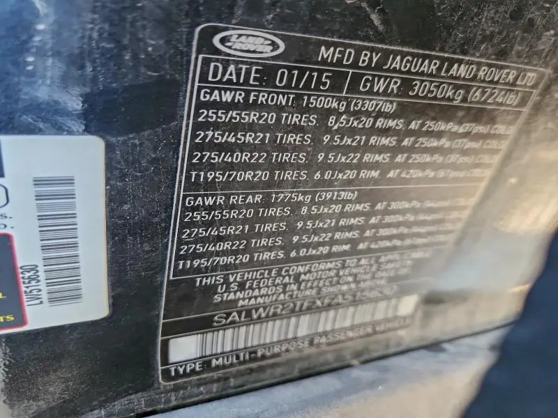 2015 LAND ROVER RANGE ROVER SPORT SC  