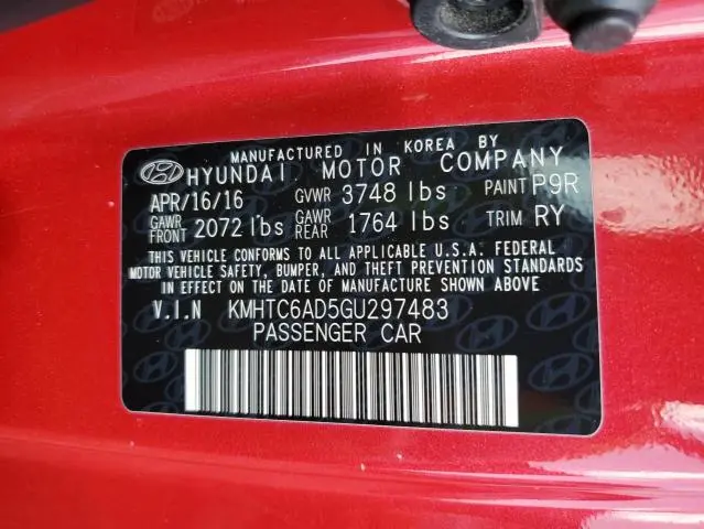 2016 HYUNDAI VELOSTER   