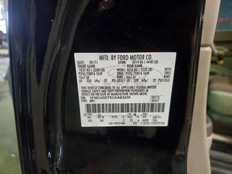 2012 FORD ESCAPE XLT  