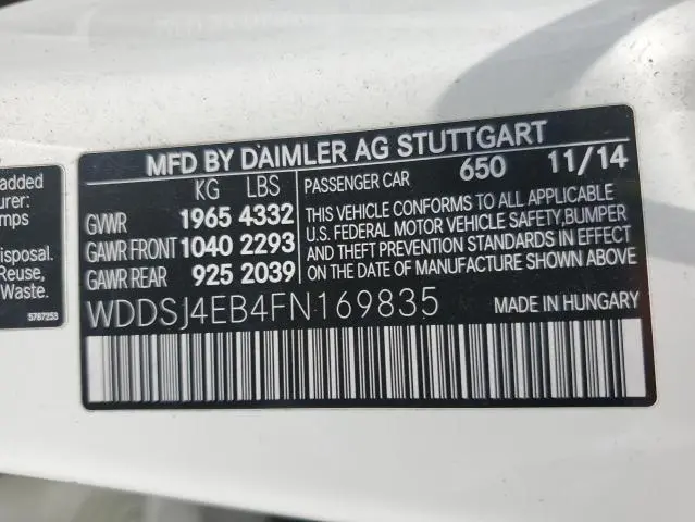 2015 MERCEDES-BENZ CLA 250  