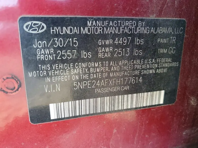 2015 HYUNDAI SONATA SE  