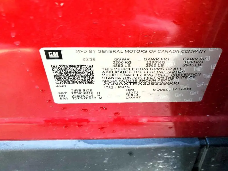 2018 CHEVROLET EQUINOX LT  