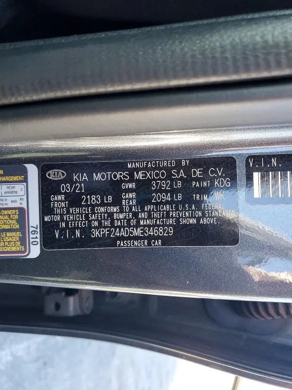 2021 KIA FORTE LXS  