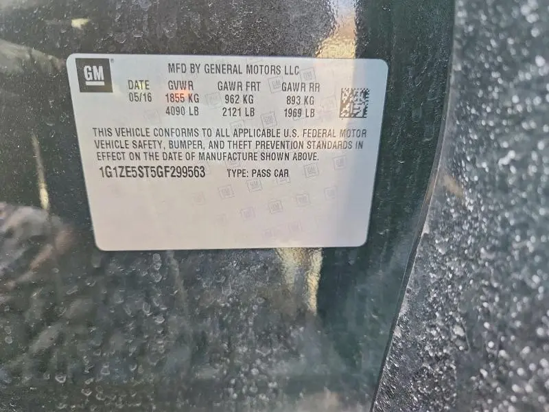 2016 CHEVROLET MALIBU LT  