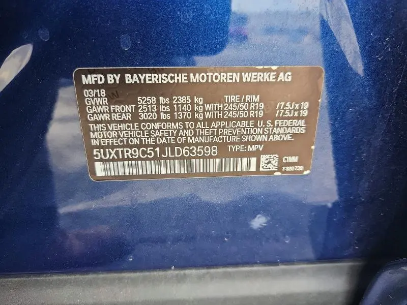 2018 BMW X3 XDRIVE30I  