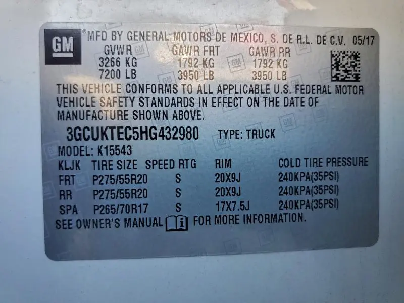 2017 CHEVROLET SILVERADO K1500 HIGH COUNTRY  