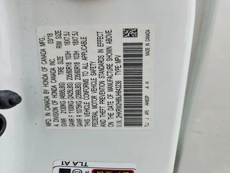 2018 HONDA CR-V EXL  