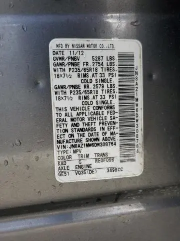 2013 NISSAN MURANO S  