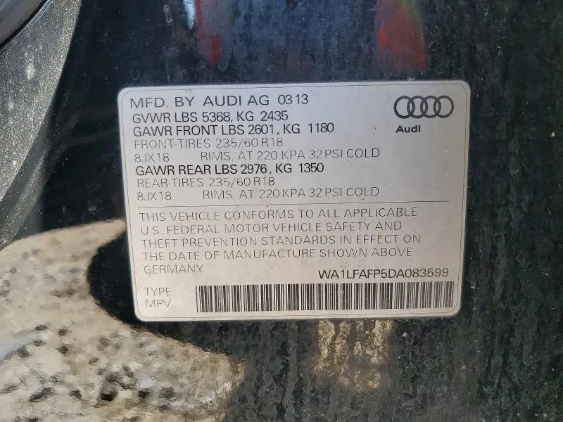2013 AUDI Q5   