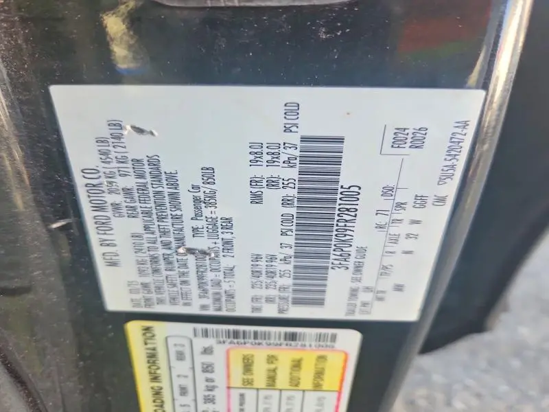 2015 FORD FUSION TITANIUM  