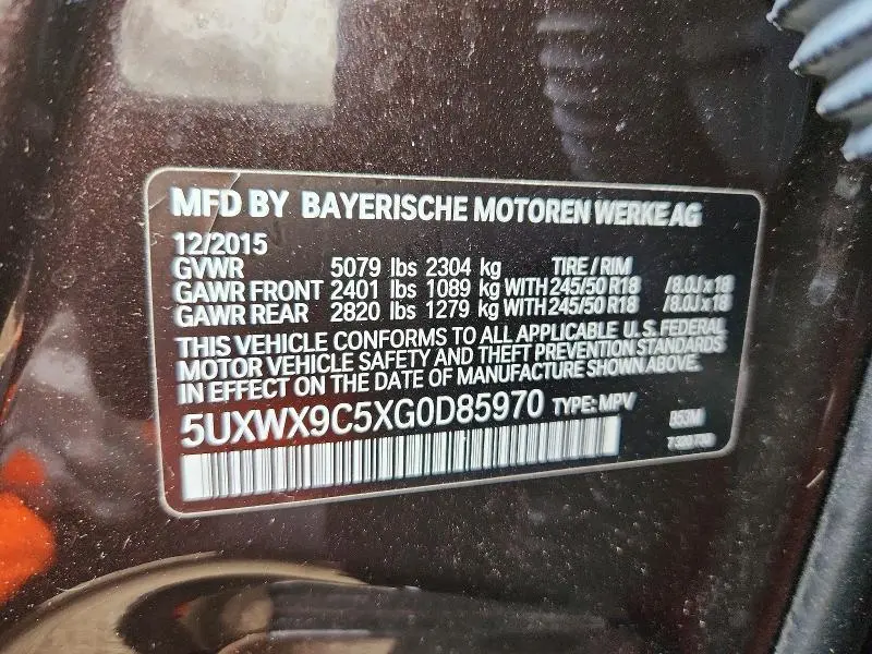 2016 BMW X3 XDRIVE28I  