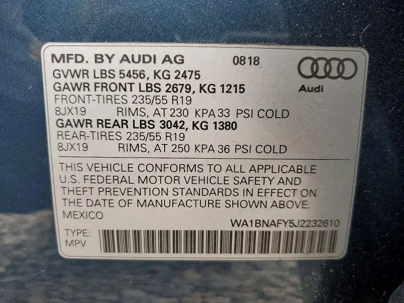 2018 AUDI Q5 PREMIUM PLUS  