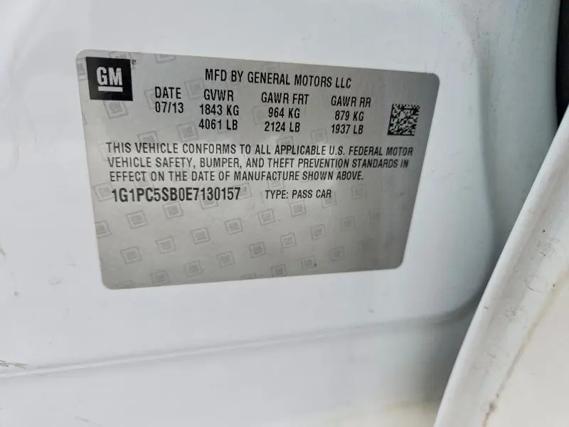 2014 CHEVROLET CRUZE LT  