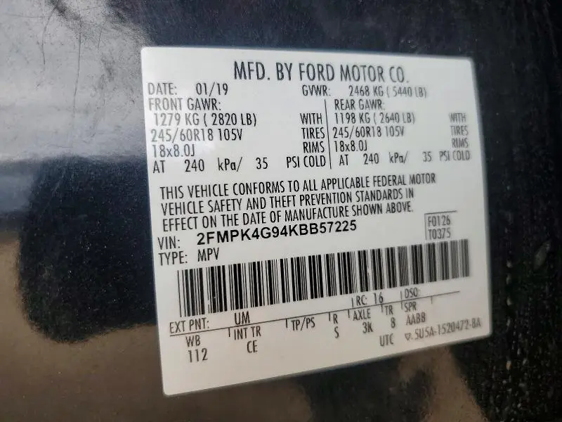 2019 FORD EDGE SE  