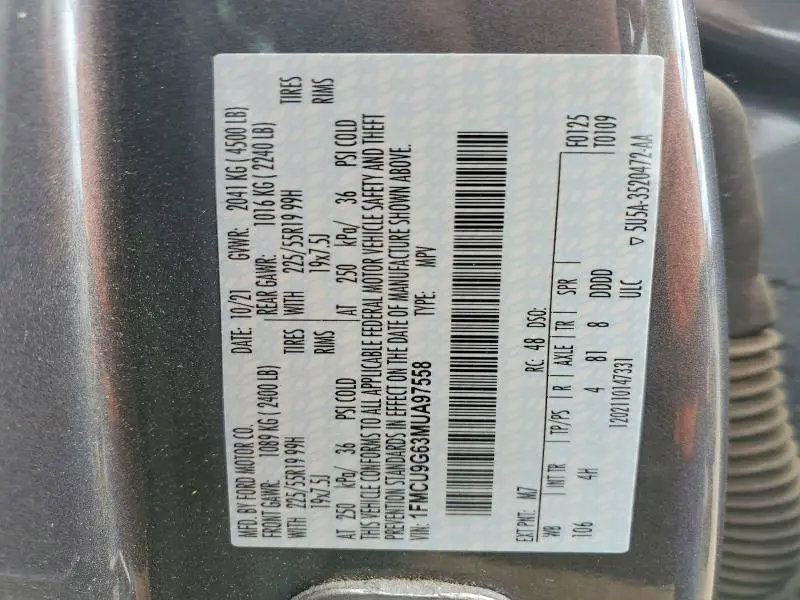 2021 FORD ESCAPE SE  