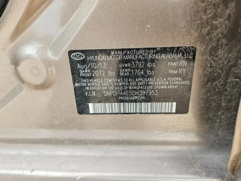 2013 HYUNDAI ELANTRA LIMITED  