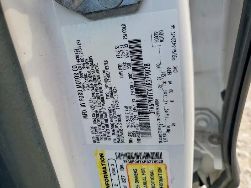 2017 FORD FUSION SE  