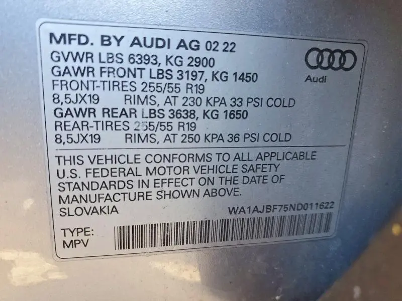 2022 AUDI Q7 PREMIUM  