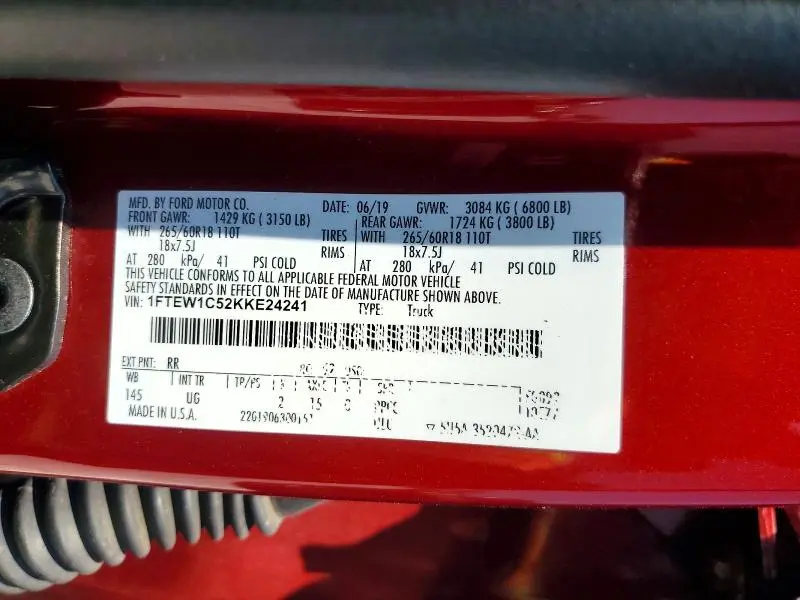 2019 FORD F150 SUPERCREW  